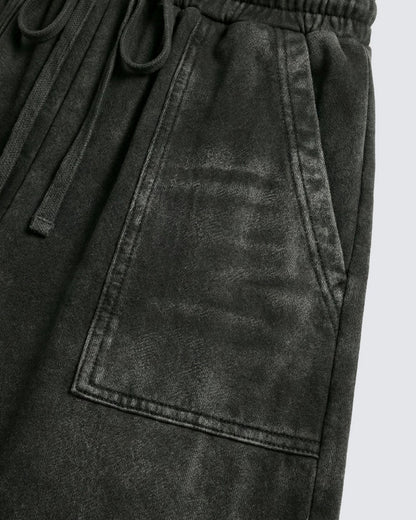 Washed Cargo Pocket Wide Leg Denim Jeans WN28019