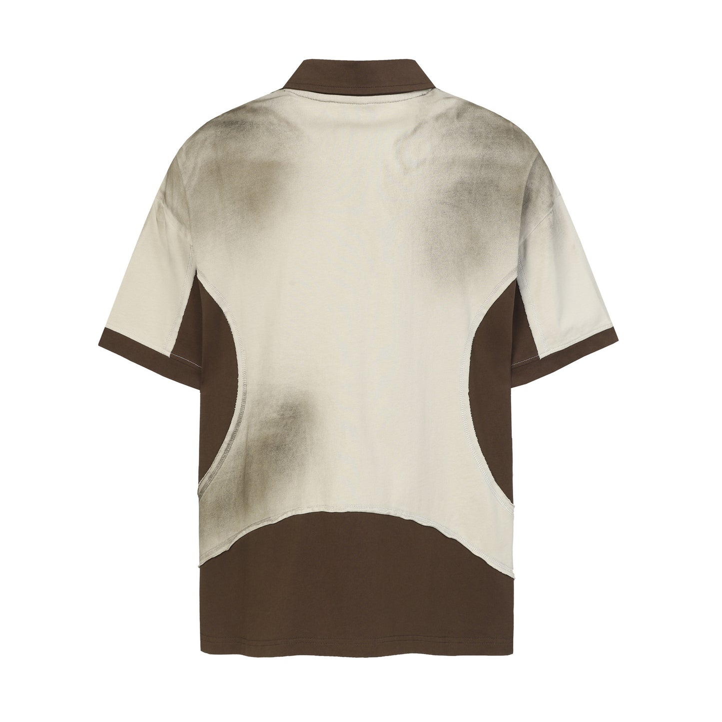 Gradient Washed Deconstructed Contrast Polo Shirt WN26801