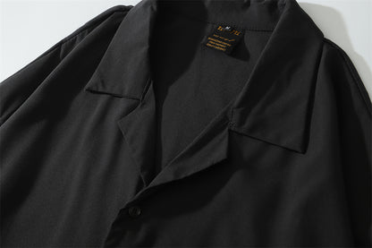 Oversize Plain Open Collar Shirt WN16202