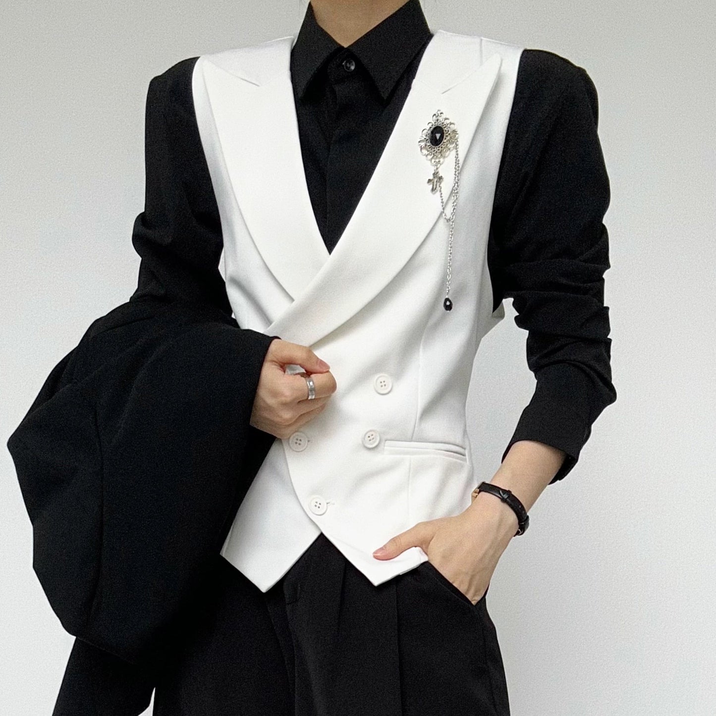 Button Up Tailored Vest WN19628