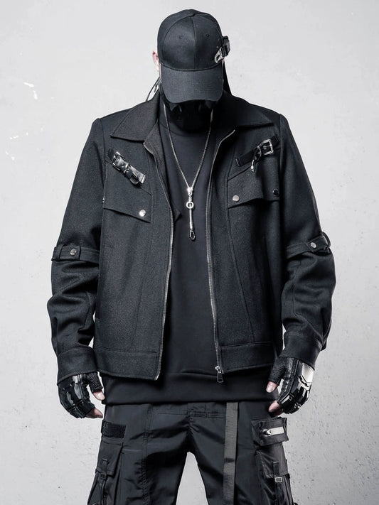 Deconstruct Strap Zipper Short Jacket WN22415