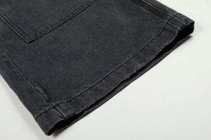 Washed Damage Wide Leg Denim Jeans WN26058