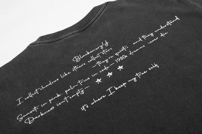Washed Graphic Print Cotton Short Sleeve T-Shirt WN25715