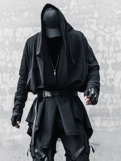 Irregular Draped Oversize Coat & Belt WN22367