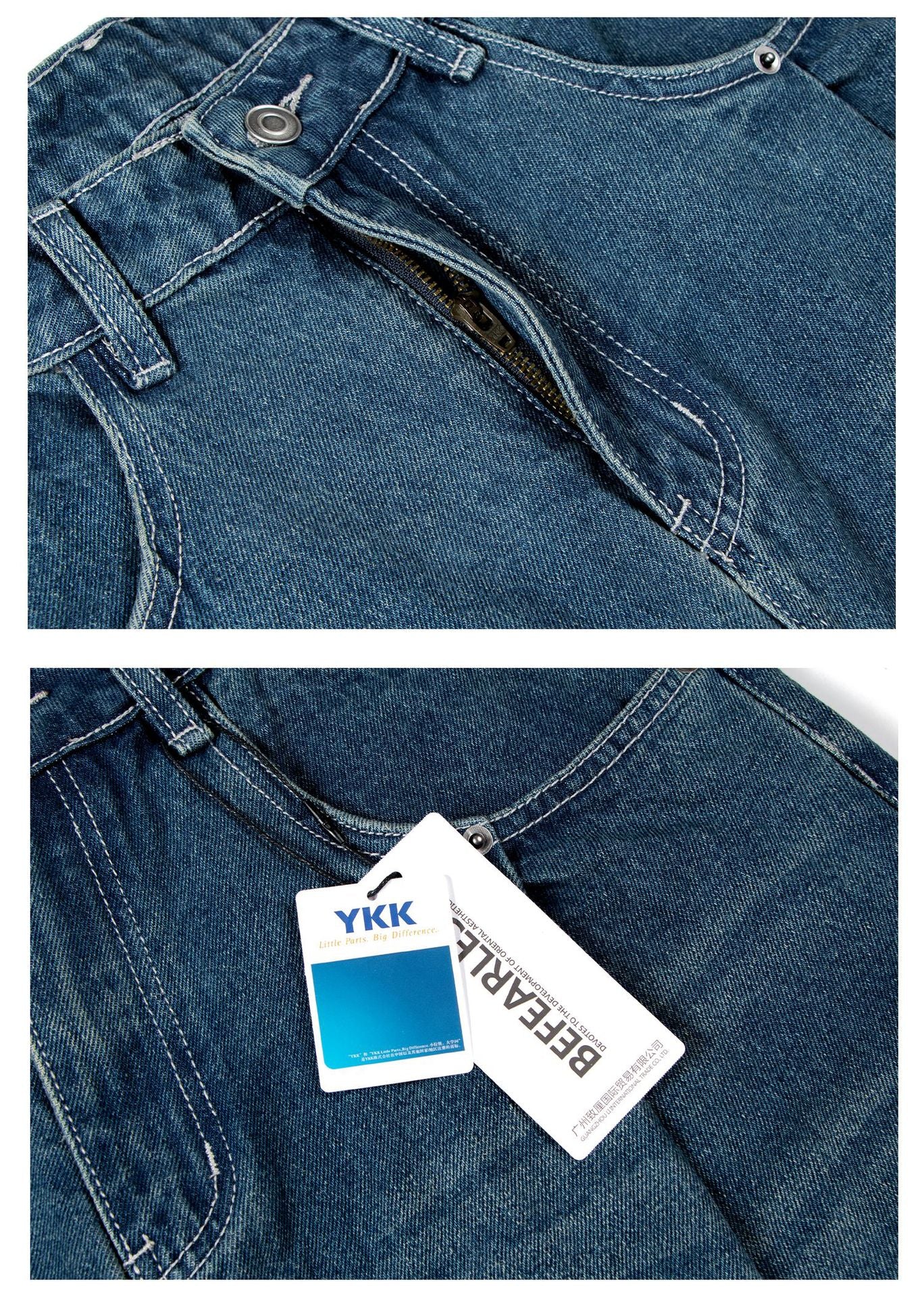 Washed Whisker Wide Leg Denim Jeans WN26186