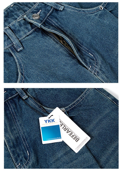 Washed Whisker Wide Leg Denim Jeans WN26186