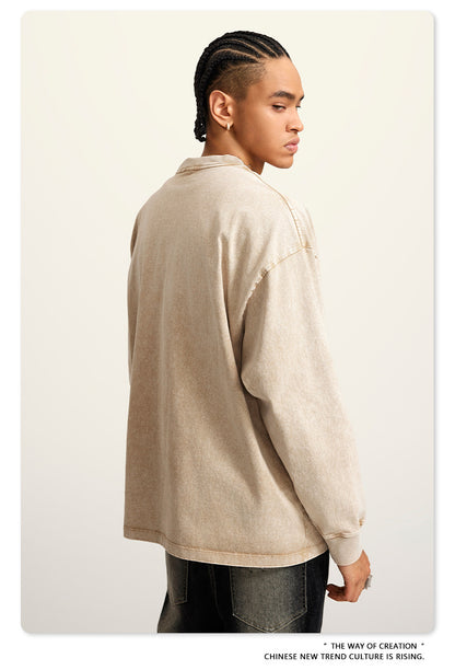 Oversize Washed Long-sleeve t-shirt WN6053