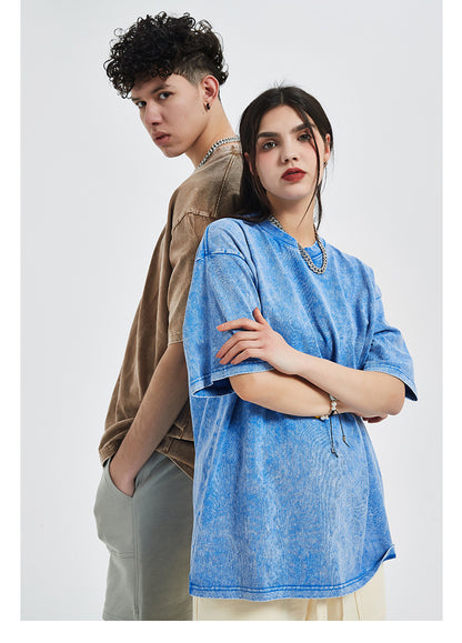 Vintage Dyed Oversize Short-sleeve T-shirt & Vintage Dyed Short Sweatpants Setup WN6631