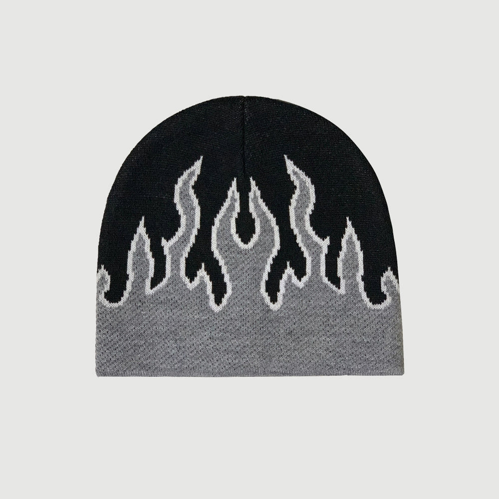 Bicolor Flame Knit Hat WN21111