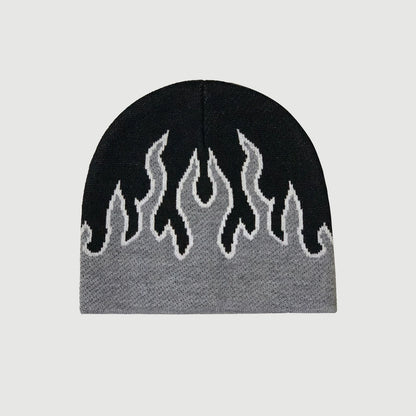 Bicolor Flame Knit Hat WN21111