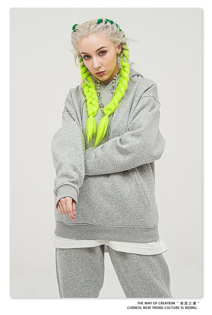 Fleece Lining Oversize Hoodie & Fleece Lining Sweatpants Setup WN9931