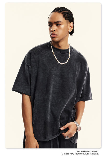 Washed Oversize Short-sleeve T-shirt WN6367