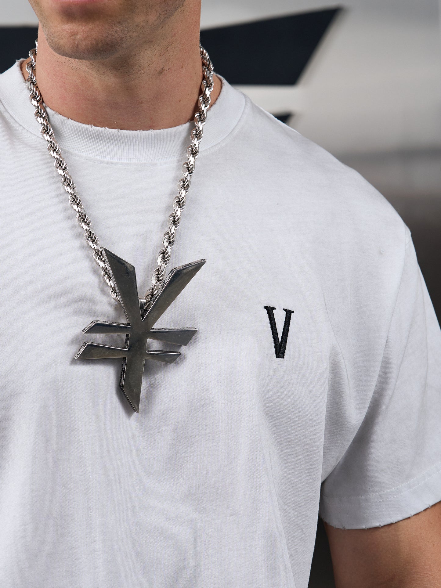 Applique Ink Print Short Sleeve T-Shirt WN20983