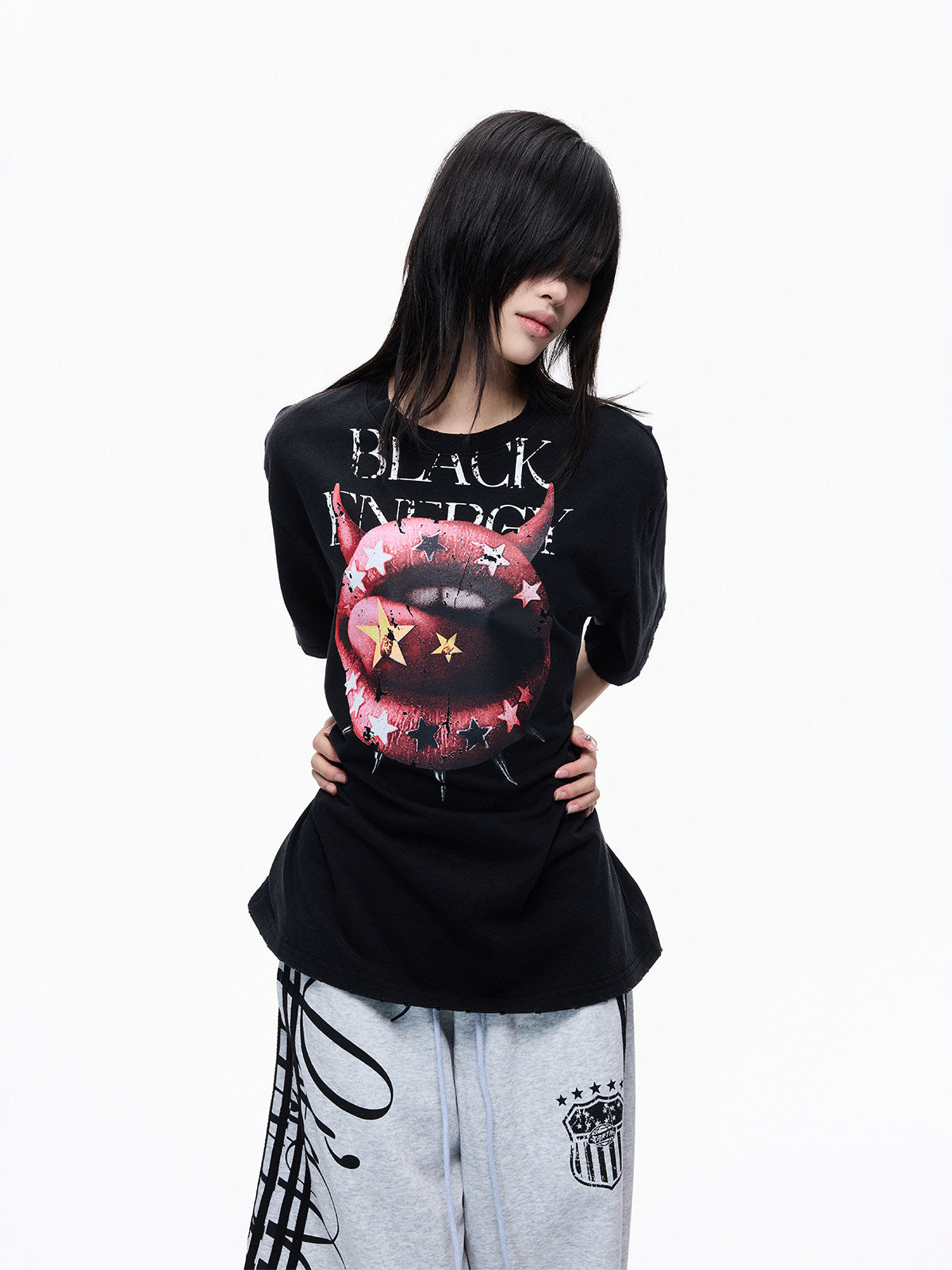 Graphic Print Oversize Short Sleeve T-Shirt WN27303