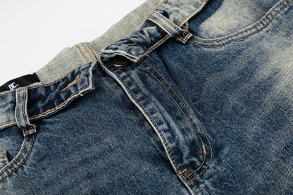 Washed Whiskers Lightning Wide Leg Denim Jeans WN25826