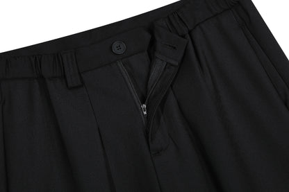 Wide Leg Pleats Half Trousers WN25967