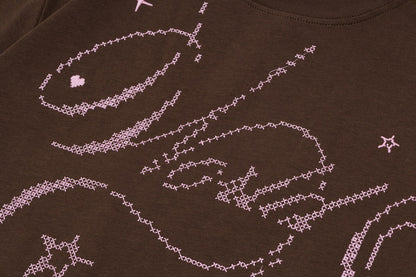 Graphic Embroidery Short Sleeve T-Shirt WN25893