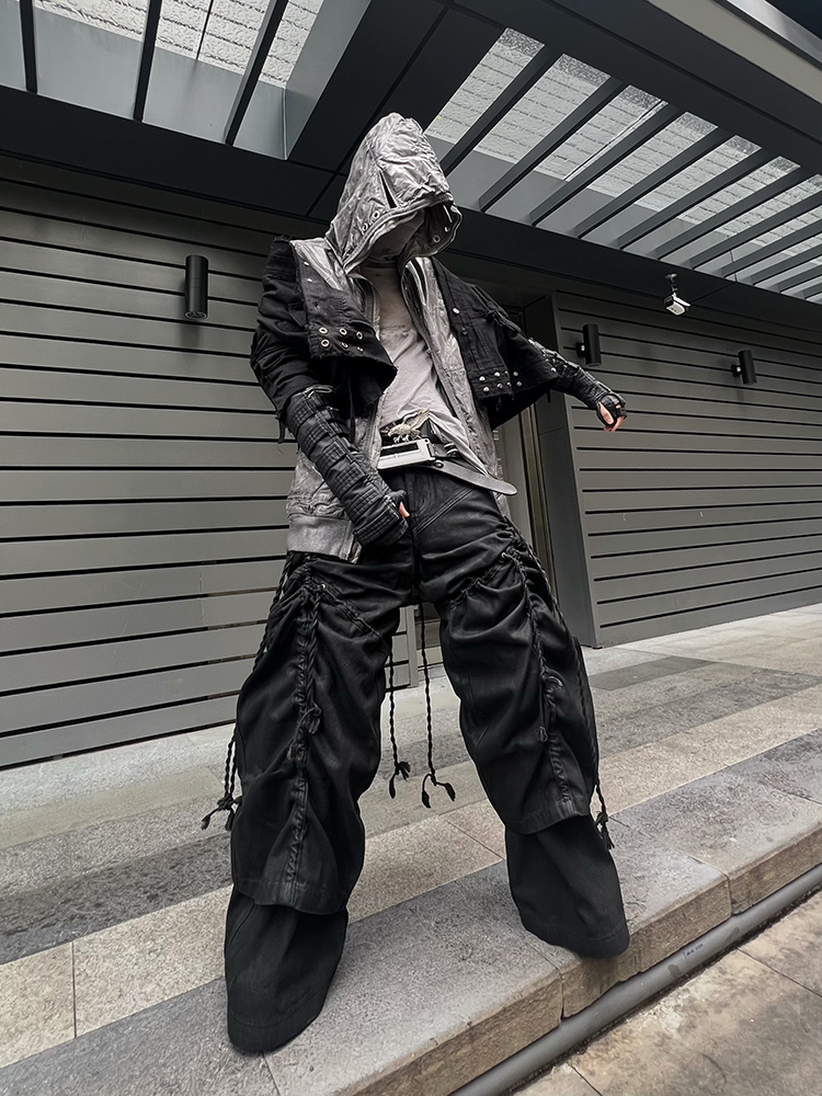 Deconstructed Waxed Damage Robe Jacket WN21989