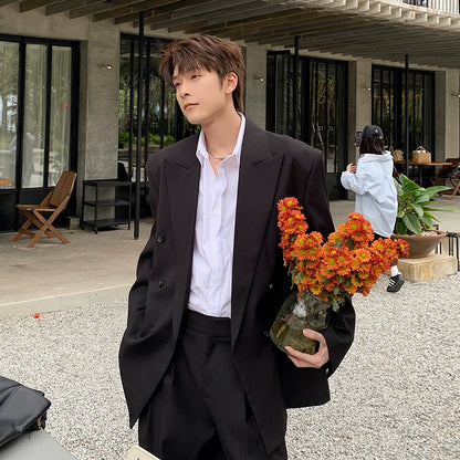 Double-Breasted Tailored Jacket & Wide Leg Trousers Setup WN20395