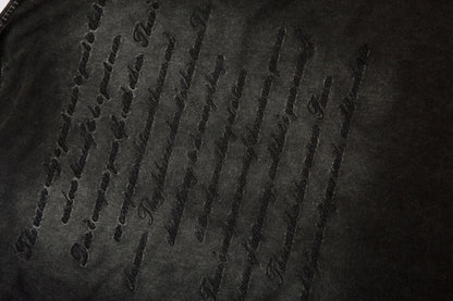 Embroidery Heavy Washed Oversize Short Sleeve T-Shirt WN16126