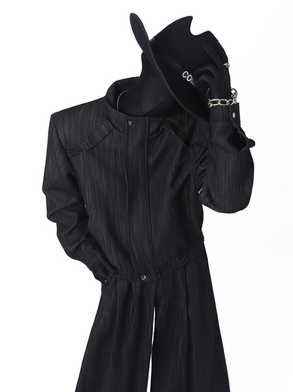 Short Jacket & Wide Leg Trousers Setup WN23754