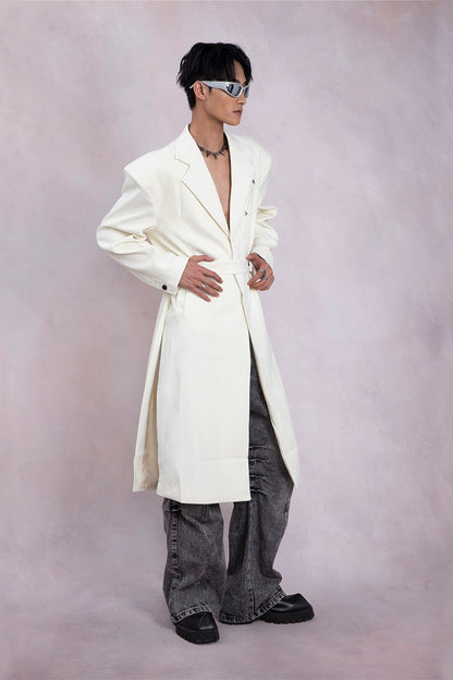 Oversize Shoulder Pad Over-Knee Coat WN9327