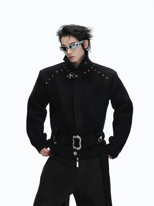 Cropped Zipper Knit Cardigan Jacket WN22681