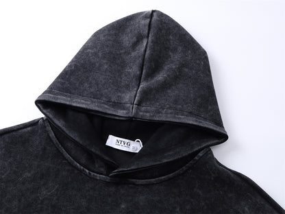 Washed Silhouette Print Oversize Hoodie WN11534