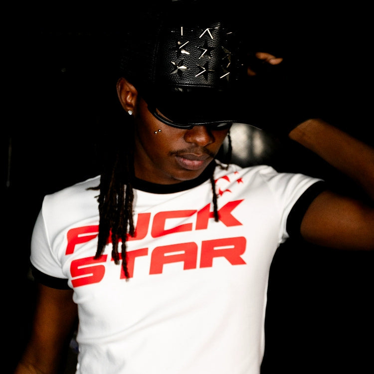 Pentagram Studs PU Leather Curved Brim Hat WN20957