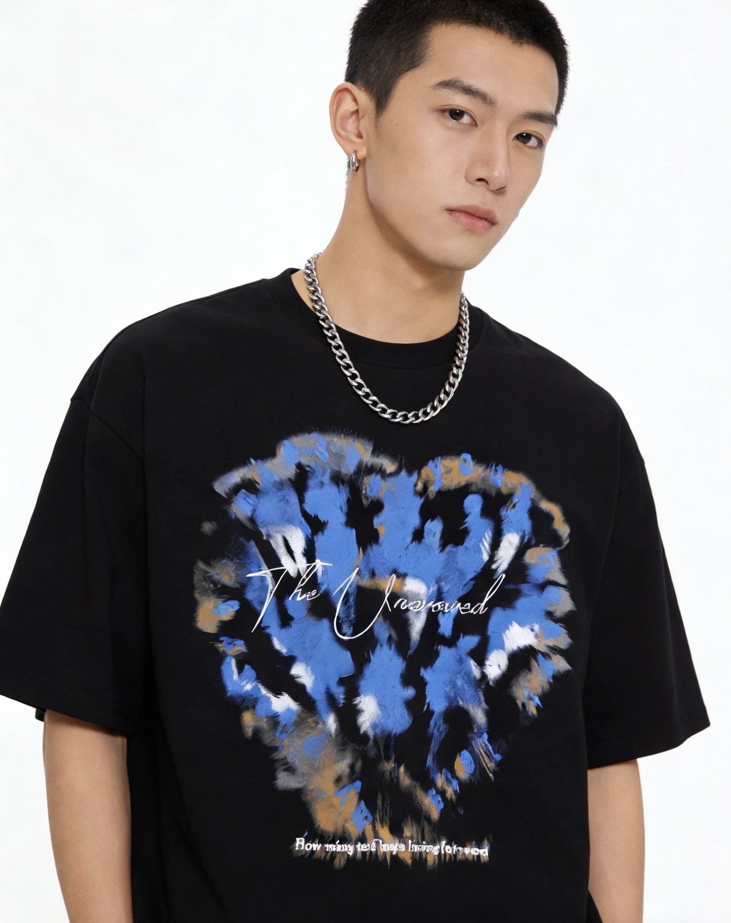 Heart Graffiti Oversize Short Sleeve T-Shirt WN25657