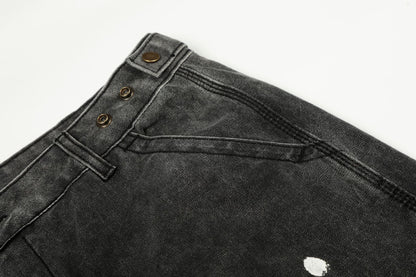 Washed Paint Straight Denim Jeans WN26056