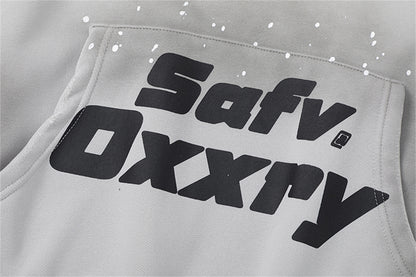 Letter Print Fleece Oversize Pullover Hoodie WN11195