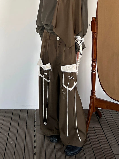 Fringe Draping Wide Leg Pants WN19971