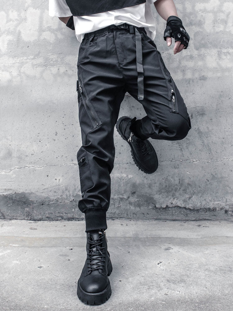 Tactical Multi-Pocket Zipper Cuffed Cargo Pants WN22492