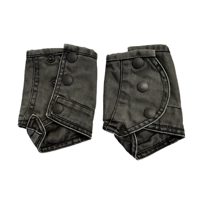 Deconstructed Washed Fingerless Gloves WN21973