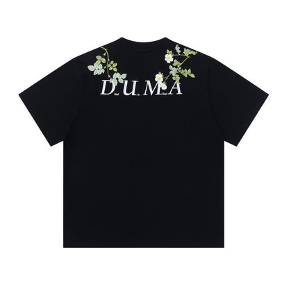 Floral Letter Embroidery Oversize Short Sleeve T-Shirt WN26880