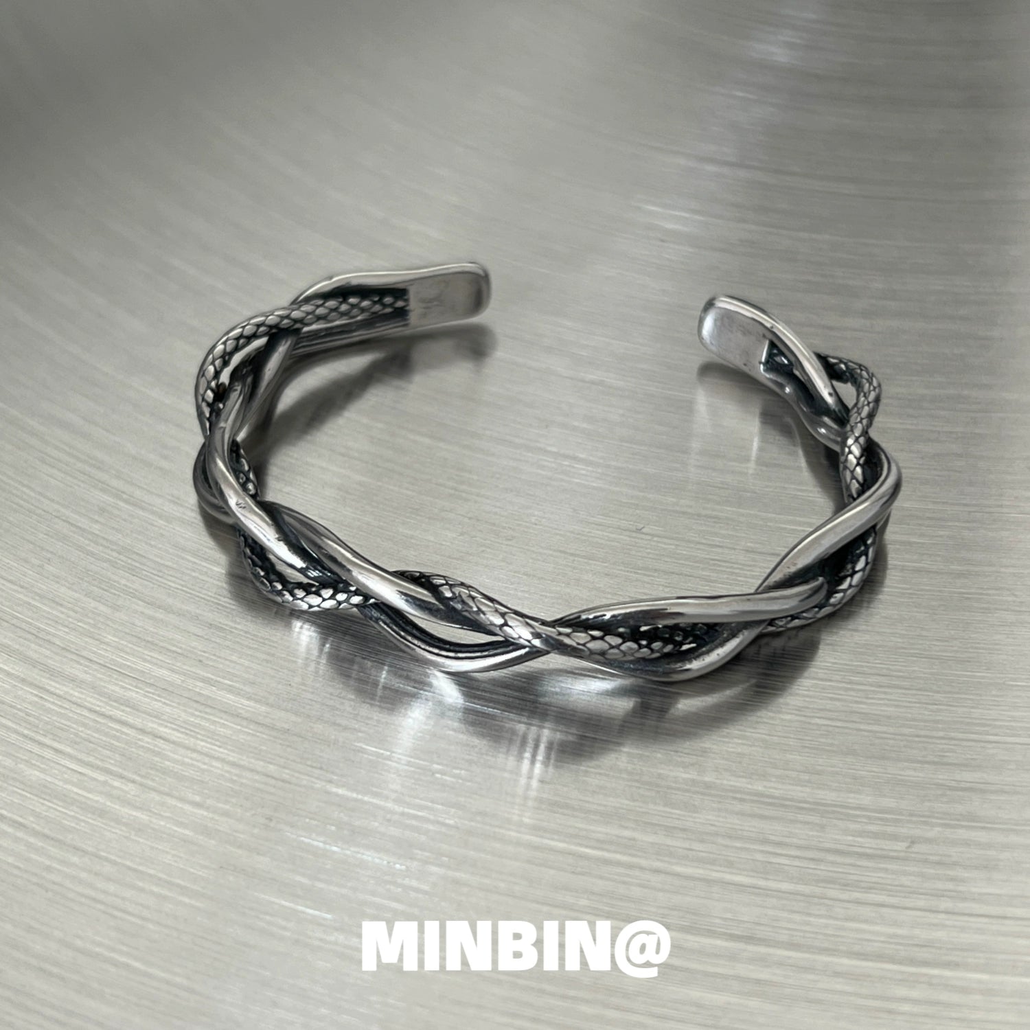 Snake Pattern Twist Titanium Steel Bracelet WN19254