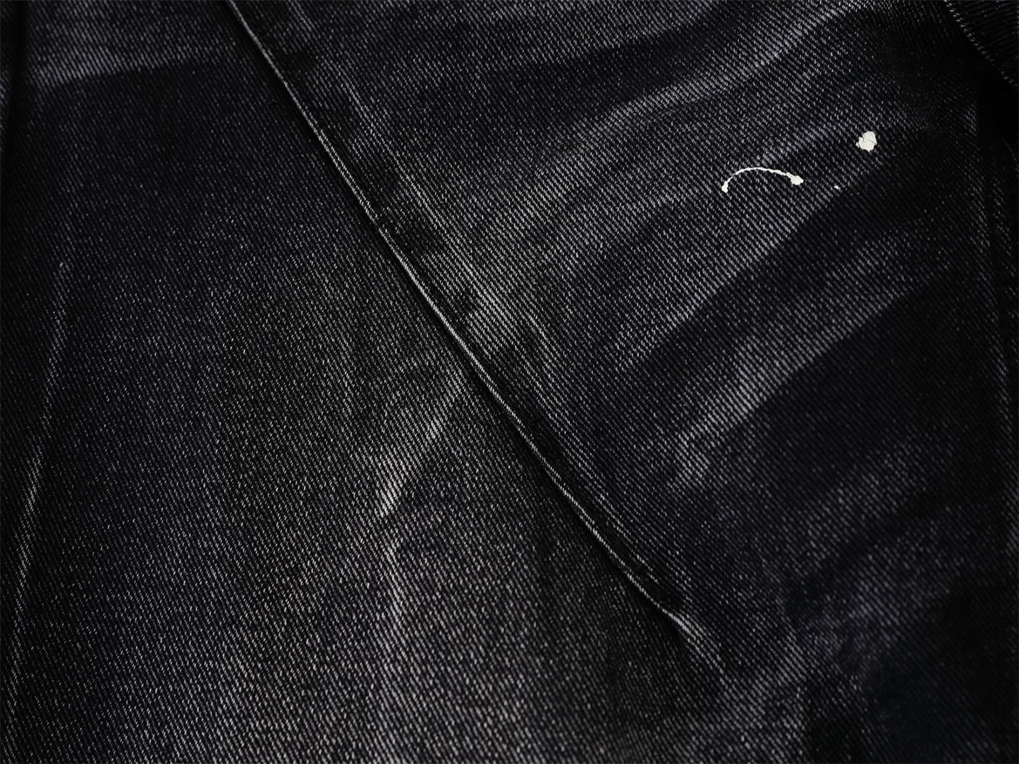 Whisker Paint Straight Denim Jeans WN26759