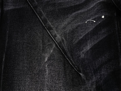 Whisker Paint Straight Denim Jeans WN26759