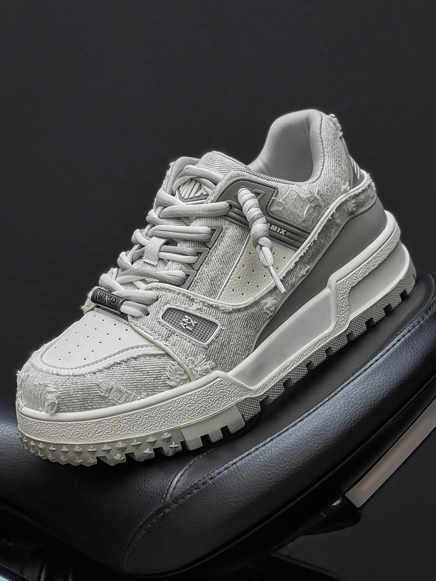 Chunky Textured Platform Lace-Up Sneakers WN24545