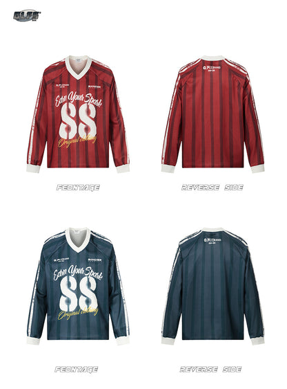 Striped V-Neck Long Sleeve T-Shirt WN26447