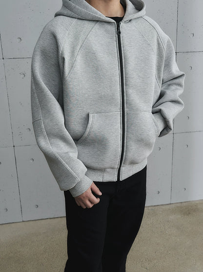 Wrinkle-Resistant Air Layer Ribbed Zipper Hoodie WN17692