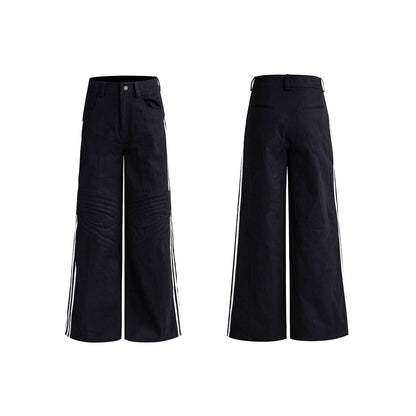 Patchwork Stand Neck Jacket & Patchwork Wide Leg Pants Setup WN20380