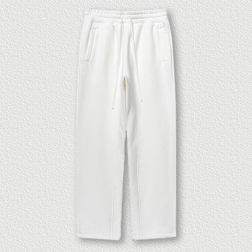 Cropped Sporty Zipper Hoodie & Sweat Jogger Pants & Straight-Leg Sweatpants Setup WN23116