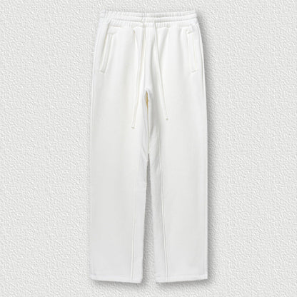 Cropped Sporty Zipper Hoodie & Sweat Jogger Pants & Straight-Leg Sweatpants Setup WN23116