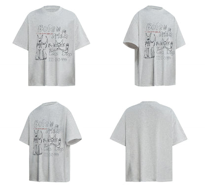 Washed Graffiti Print Short Sleeve T-Shirt WN26216