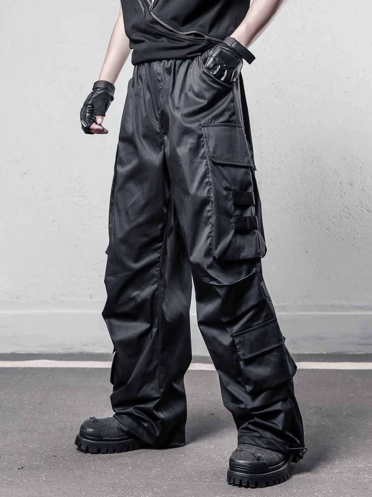 Functional Multi-Pocket Wide Leg Cargo Pants WN22449