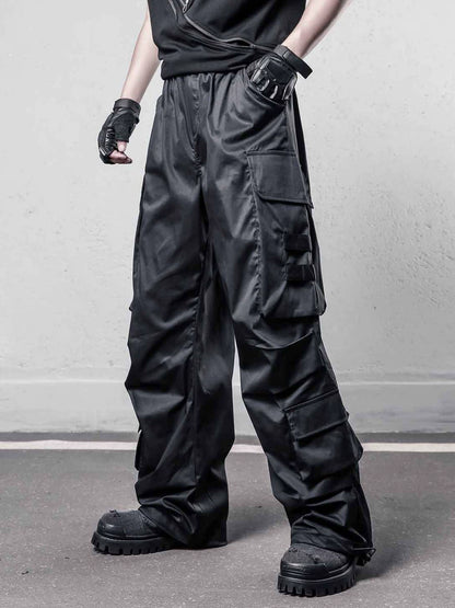 Functional Multi-Pocket Wide Leg Cargo Pants WN22449