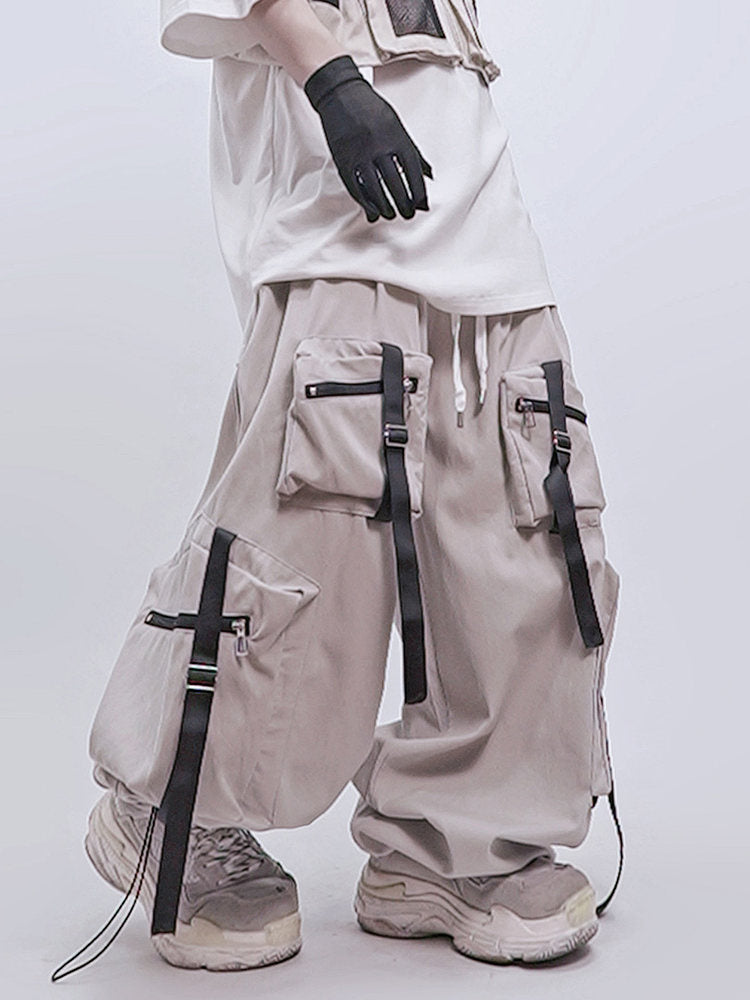 Multi Pocket Wide Leg Cargo Pants WN23990
