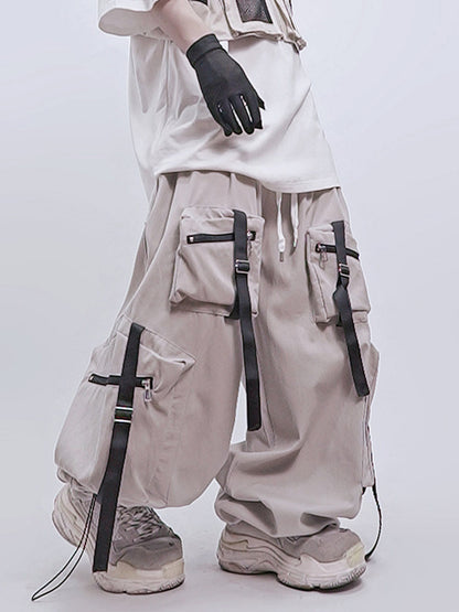 Multi Pocket Wide Leg Cargo Pants WN23990
